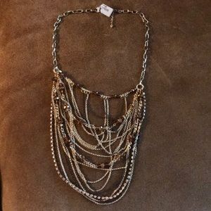 Therapy store multi chain swoop necklace